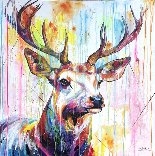 white deer par Sabrina Seck, Peinture en vente sur Singulart