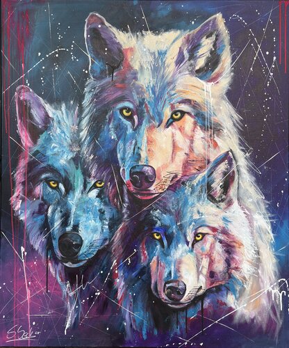 midnight wolves par Sabrina Seck, Peinture en vente sur Singulart