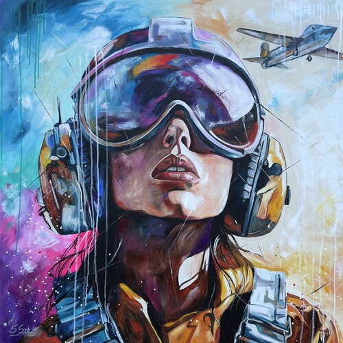 in the sky van Sabrina Seck, Schilderij te koop op Singulart