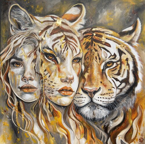 the tiger inside you di Sabrina Seck, Pittura in vendita su Singulart