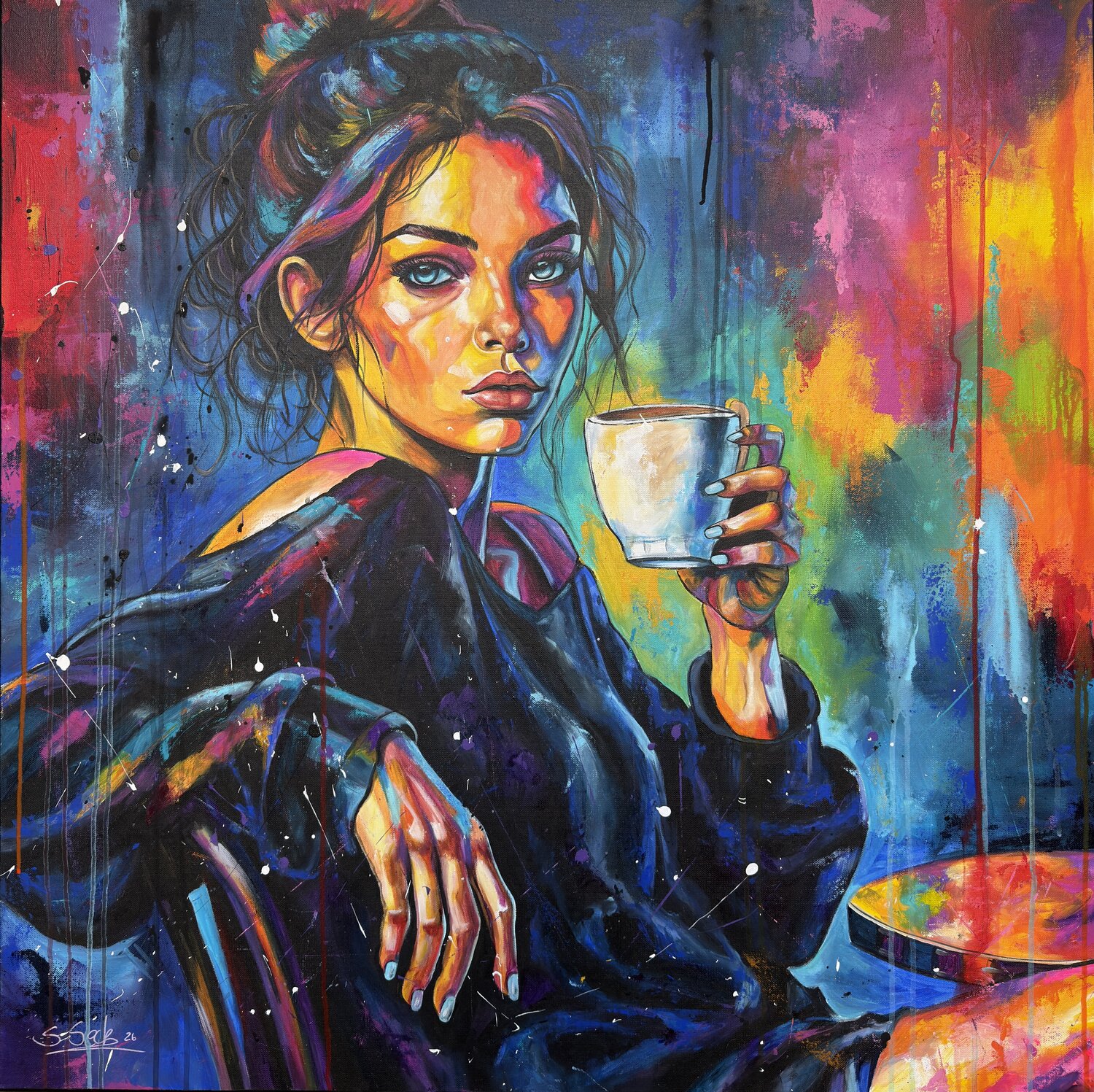 ME time Sabrina Seck Original painting for sale