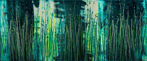 Vernal garden (With Green and silver) by Nestor Toro, 油畫 for Sale on Singulart