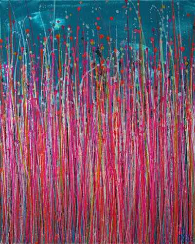 Pink takeover (over silver blue) 4 von Nestor Toro, Malerei kaufen auf Singulart