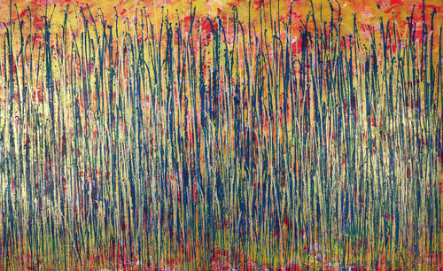 Drizzly Silhouettes (Golden drizzles) von Nestor Toro, Malerei kaufen auf Singulart