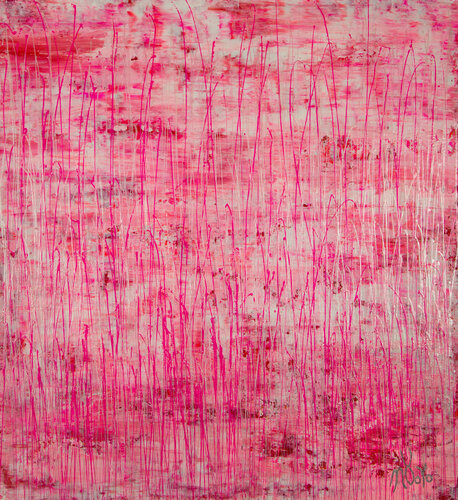 Iridescent Drizzles (Rain in pink) von Nestor Toro, Malerei kaufen auf Singulart