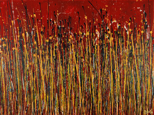 Strange spectra 7 (over bright red) par Nestor Toro, Peinture en vente sur Singulart