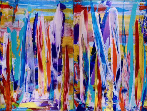 Competing For the Sun 2 by Nestor Toro, 油畫 for Sale on Singulart