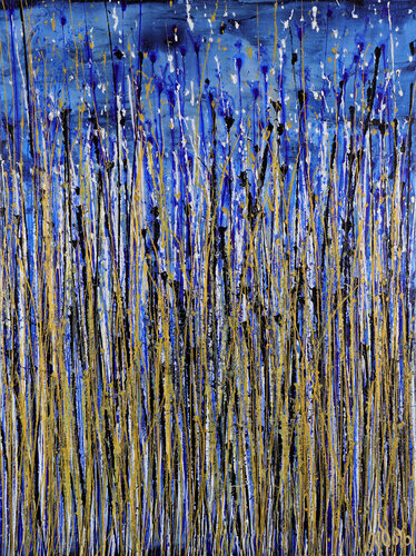 Sparks (Over Iridescent Blue) von Nestor Toro, Malerei kaufen auf Singulart