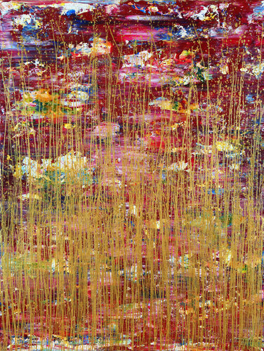 Golden splendor (Over red) par Nestor Toro, Peinture en vente sur Singulart