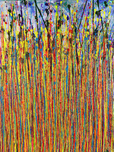 Color splendor (Over silver blue) par Nestor Toro, Peinture en vente sur Singulart