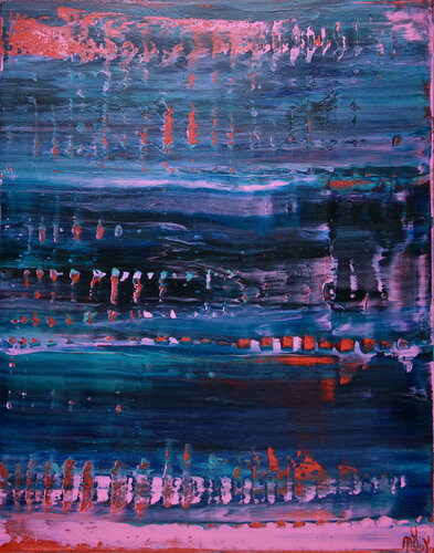 Blue with red intrusions von Nestor Toro, Malerei kaufen auf Singulart