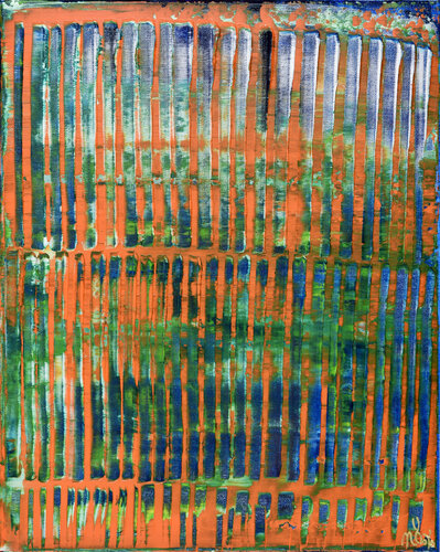Orange panorama (blue reflections) von Nestor Toro, Malerei kaufen auf Singulart