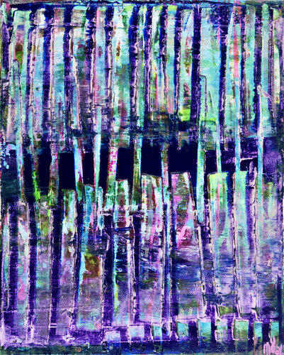 Iridescent panorama (Blue shapes) von Nestor Toro, Malerei kaufen auf Singulart