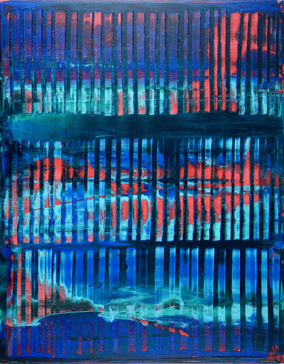 Red vortex and blue lights Nestor Toro
