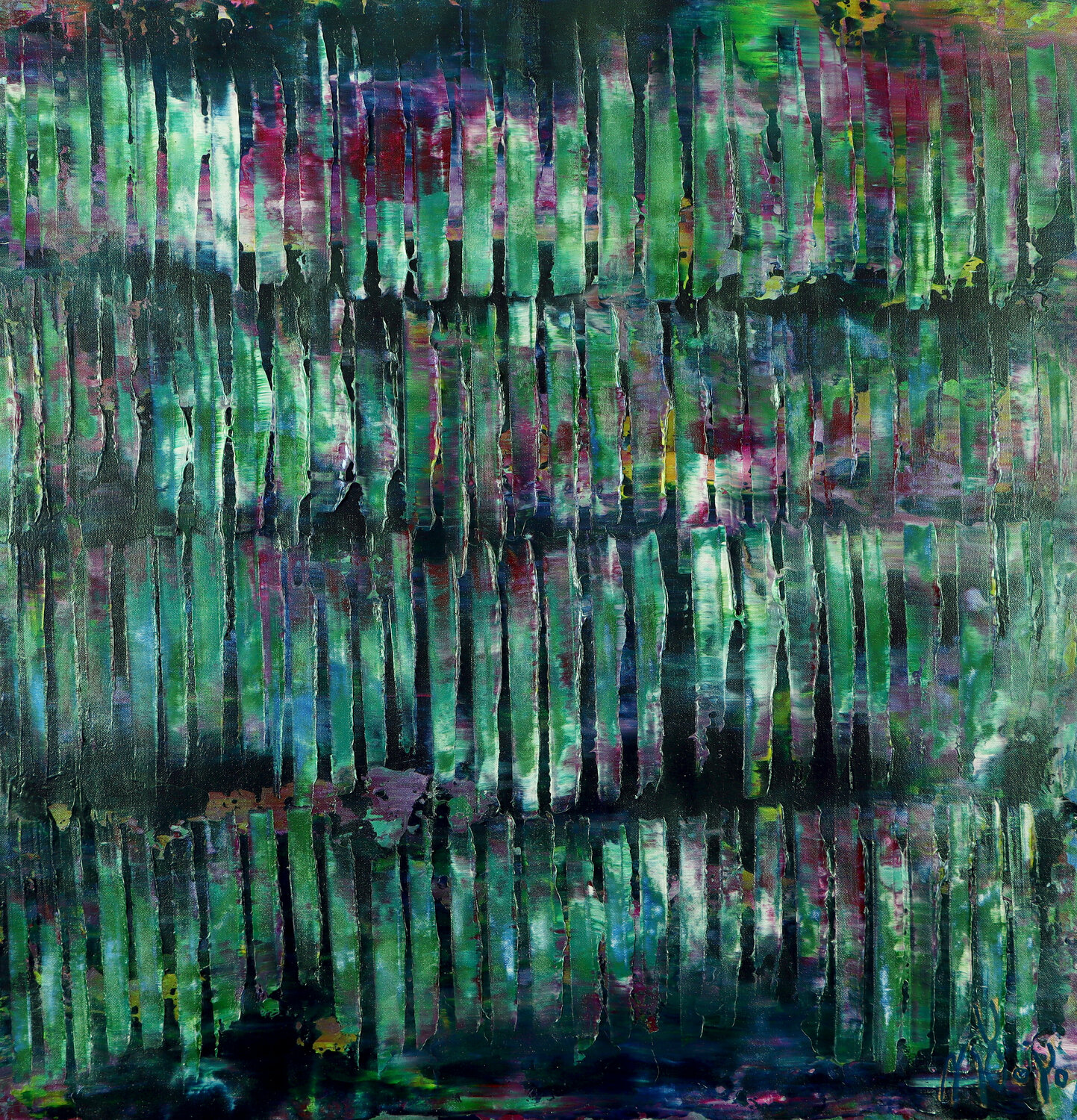 Iridescent green forest 1 Nestor Toro Pintura original en venta