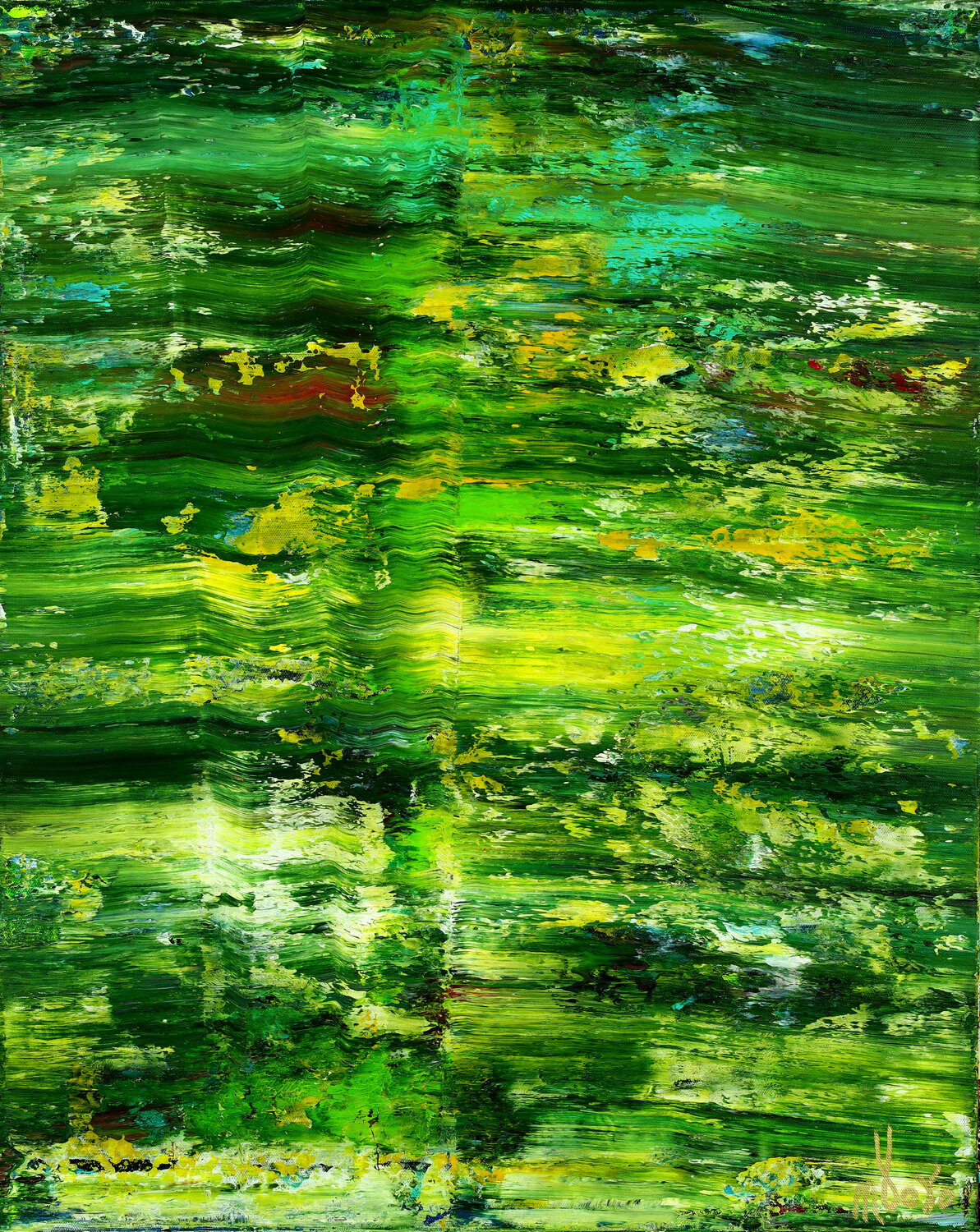 A forest song (Faces of green) 3 Nestor Toro Dipinto originale in vendita