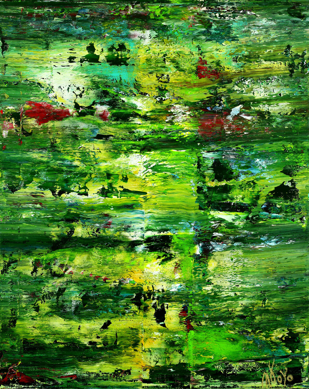 A forest song (Faces of green) 4 Nestor Toro Originalgemälde zu verkaufen