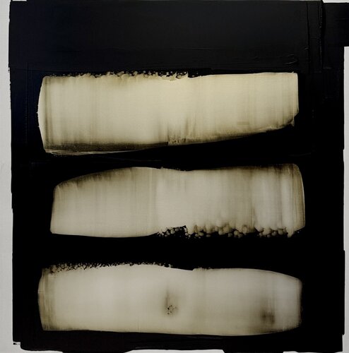 Black and white with pearl yellow N.5 by Anca Todrican, Painting for Sale on Singulart