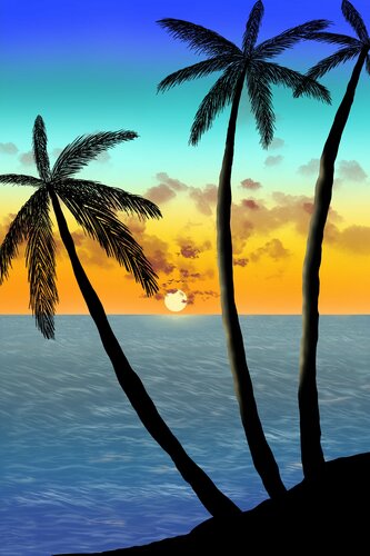 Palm trees de Sumit Mehndiratta, Digital a la venta en Singulart