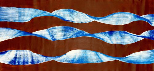 Blue scarfs di Sumit Mehndiratta, Pittura in vendita su Singulart