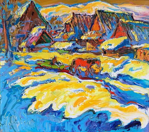 Winter Zakarpattia di Andrey Chebotaru, Pittura in vendita su Singulart