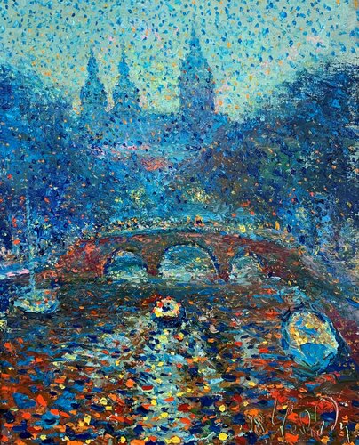 Cloudy Amsterdam von Andrey Chebotaru, Malerei kaufen auf Singulart