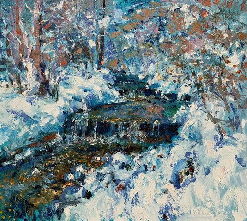Frozen river di Andrey Chebotaru, Pittura in vendita su Singulart