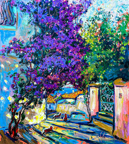 Fabulous streets of Marmaris di Andrey Chebotaru, Pittura in vendita su Singulart