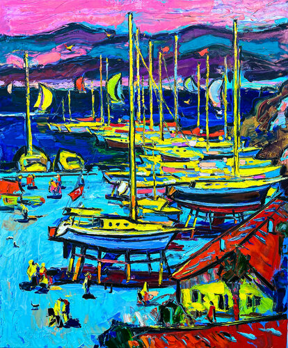 Paradise nights in Marmaris di Andrey Chebotaru, Pittura in vendita su Singulart