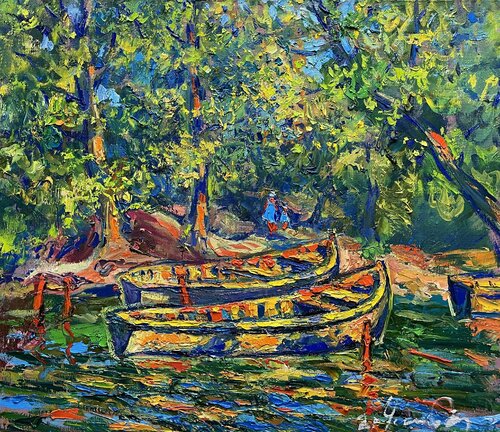 Walk on the Danube di Andrey Chebotaru, Pittura in vendita su Singulart