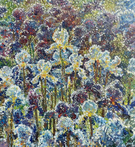 Sunny irises von Andrey Chebotaru, Malerei kaufen auf Singulart