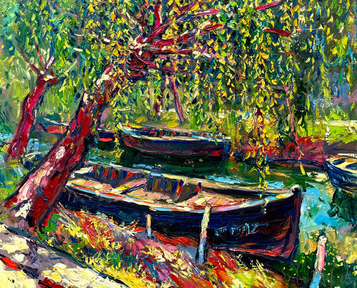 Vilkovskie rivers van Andrey Chebotaru, Schilderij te koop op Singulart