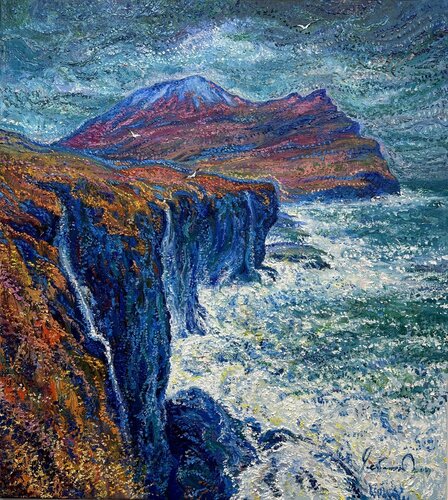 "Magic of the Elements" Faroe Islands. de Andrey Chebotaru, Pintura a la venta en Singulart