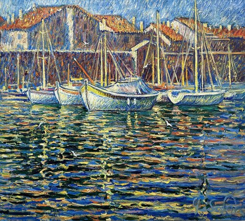 "Marina Antibes" Antibes France von Andrey Chebotaru, Malerei kaufen auf Singulart