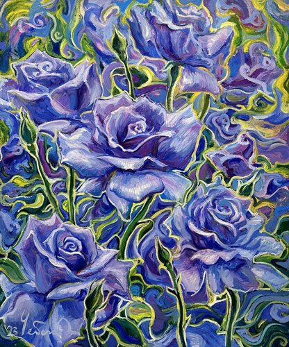 "Roses" Ukraine. Kyiv. de Andrey Chebotaru, Pintura a la venta en Singulart