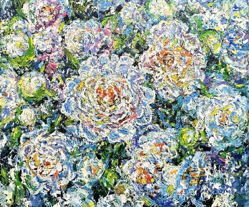 Peonies van Andrey Chebotaru, Schilderij te koop op Singulart