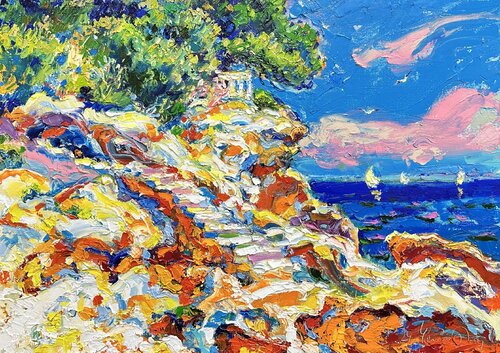 Sunny shore van Andrey Chebotaru, Schilderij te koop op Singulart