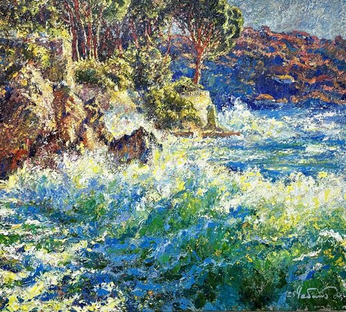 Radiance of the azure wave von Andrey Chebotaru, Malerei kaufen auf Singulart