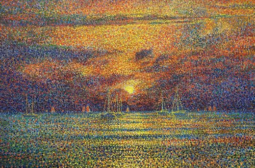 Golden sunset of Monaco by Andrey Chebotaru, Painting for Sale on Singulart
