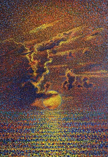 The last kiss of the sun van Andrey Chebotaru, Schilderij te koop op Singulart