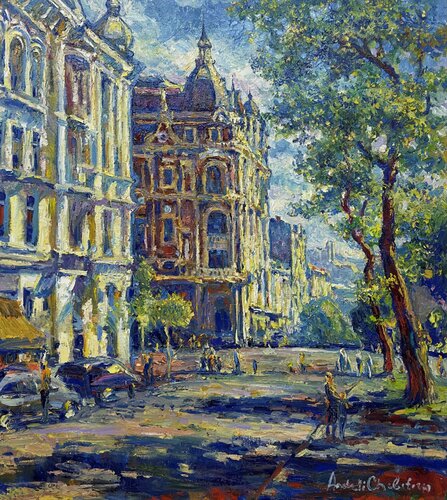 Heart of the city van Andrey Chebotaru, Schilderij te koop op Singulart
