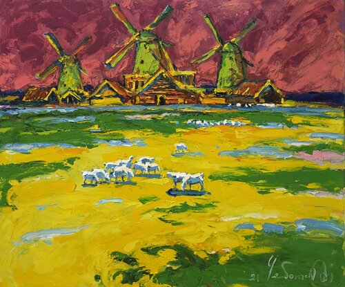 The wind of fields van Andrey Chebotaru, Schilderij te koop op Singulart