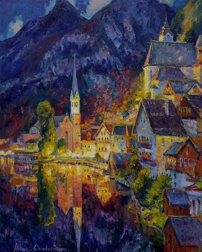 Mirror of the mountains van Andrey Chebotaru, Schilderij te koop op Singulart