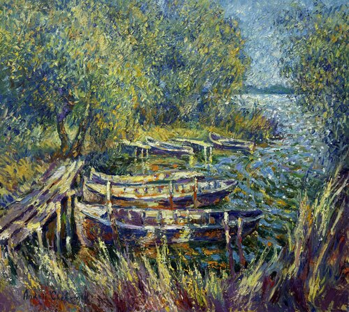 Evening on the Danube di Andrey Chebotaru, Pittura in vendita su Singulart