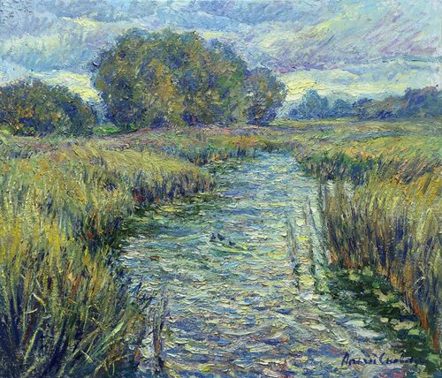 Silent song of the river van Andrey Chebotaru, Schilderij te koop op Singulart