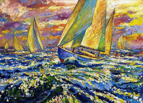 Sails of Freedom di Andrey Chebotaru, Pittura in vendita su Singulart
