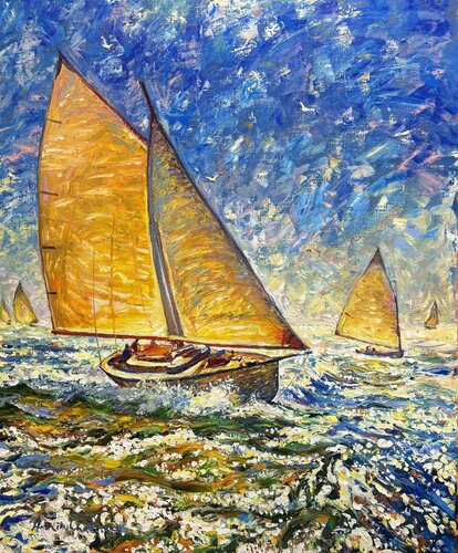 Sails of freedom van Andrey Chebotaru, Schilderij te koop op Singulart