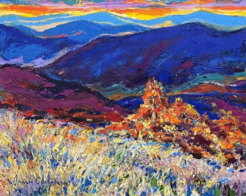 Energy of the mountains di Andrey Chebotaru, Pittura in vendita su Singulart