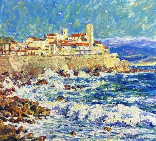 Light of Antibes. seascape di Andrey Chebotaru, Pittura in vendita su Singulart
