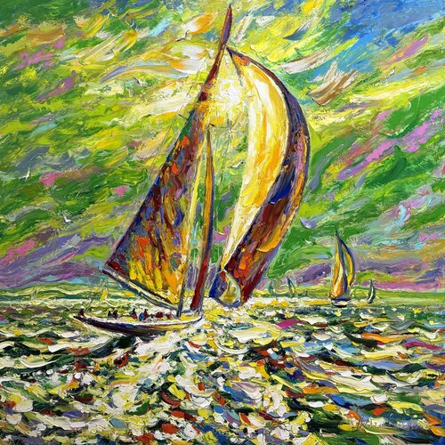 "Energy of freedom" Nice French Riviera van Andrey Chebotaru, Schilderij te koop op Singulart